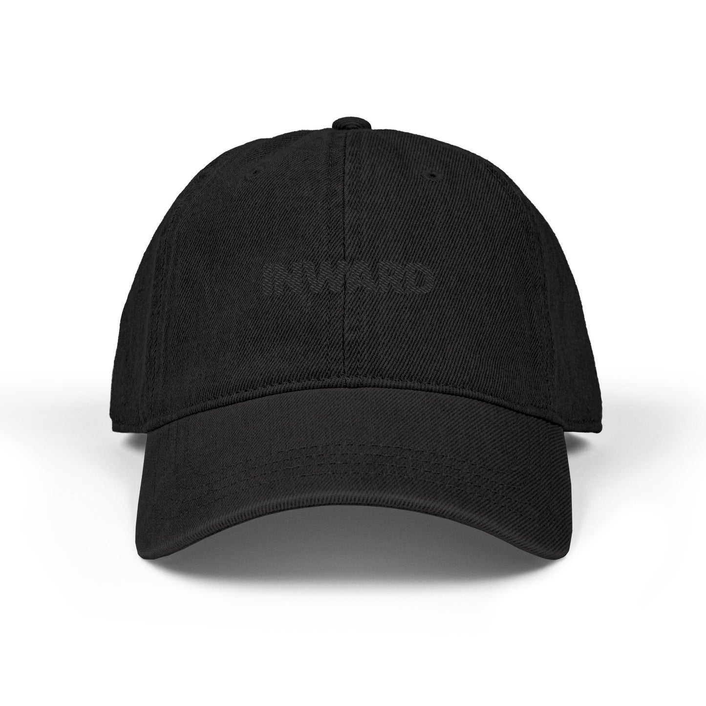 Embroidered 'INWARD' Denim Hat — Minimalist Mindfulness Dad Cap