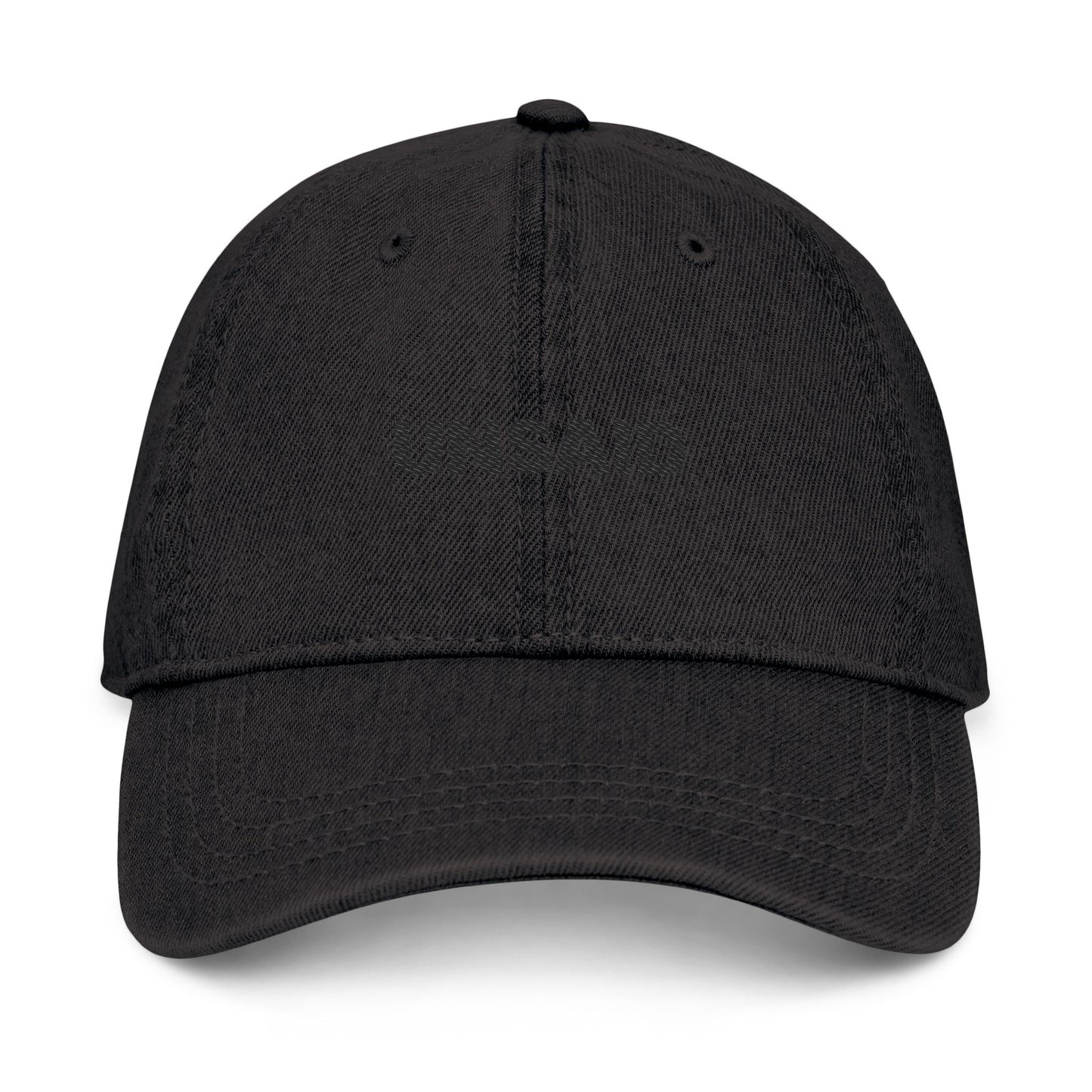 Embroidered 'UNSAID' Denim Hat — Minimal Black Baseball Cap