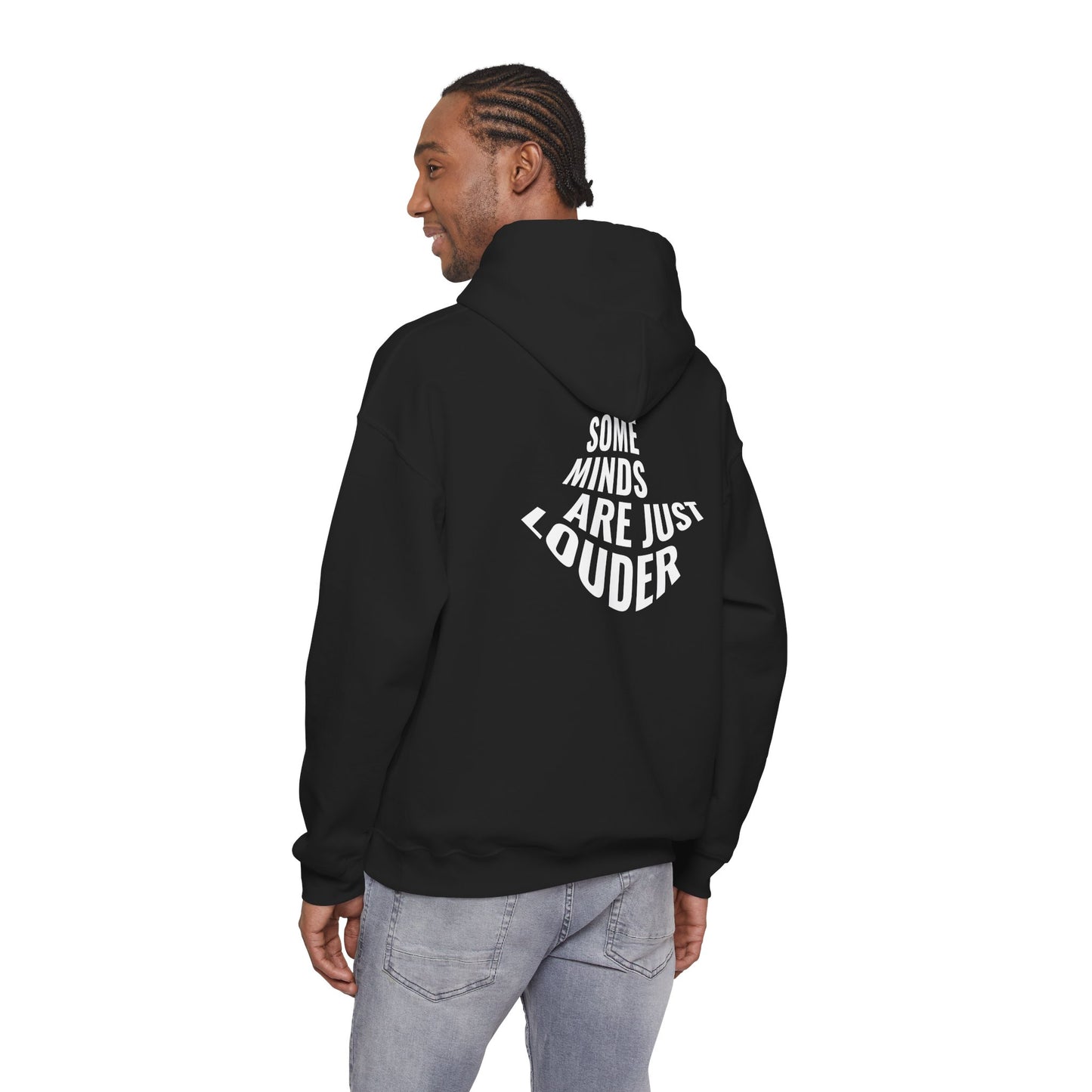 "Some Minds Are Just Louder" Introvert Statement Graphic Text Hoodie