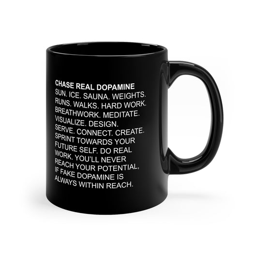 Chase Real Dopamine Black Coffee Mug — 11oz Motivational Ceramic Cup