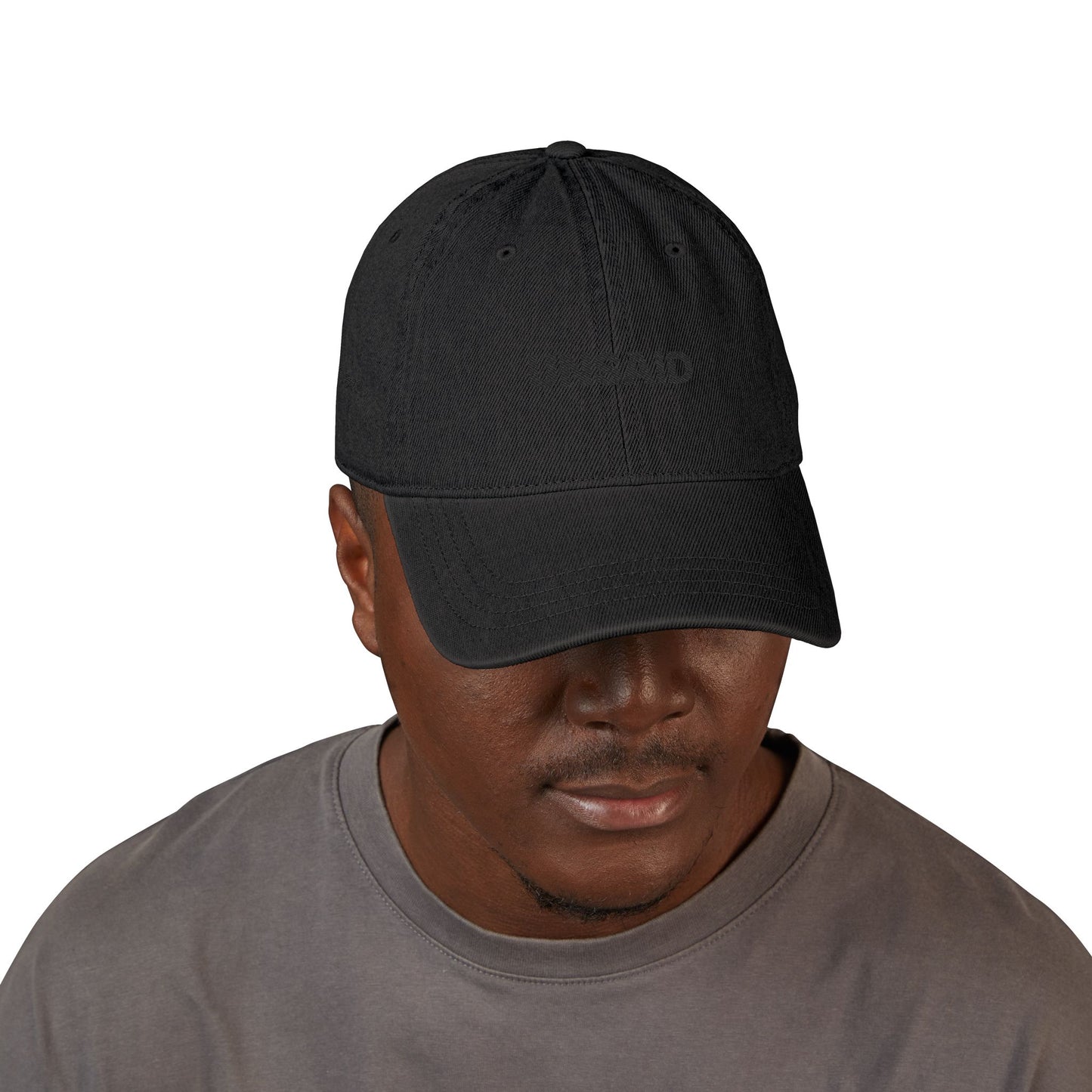 Embroidered 'UNSAID' Denim Hat — Minimal Black Baseball Cap