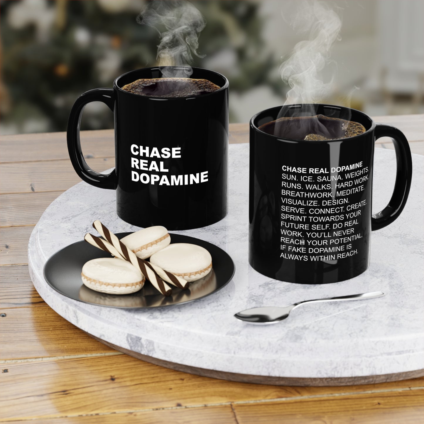 Chase Real Dopamine Black Coffee Mug — 11oz Motivational Ceramic Cup