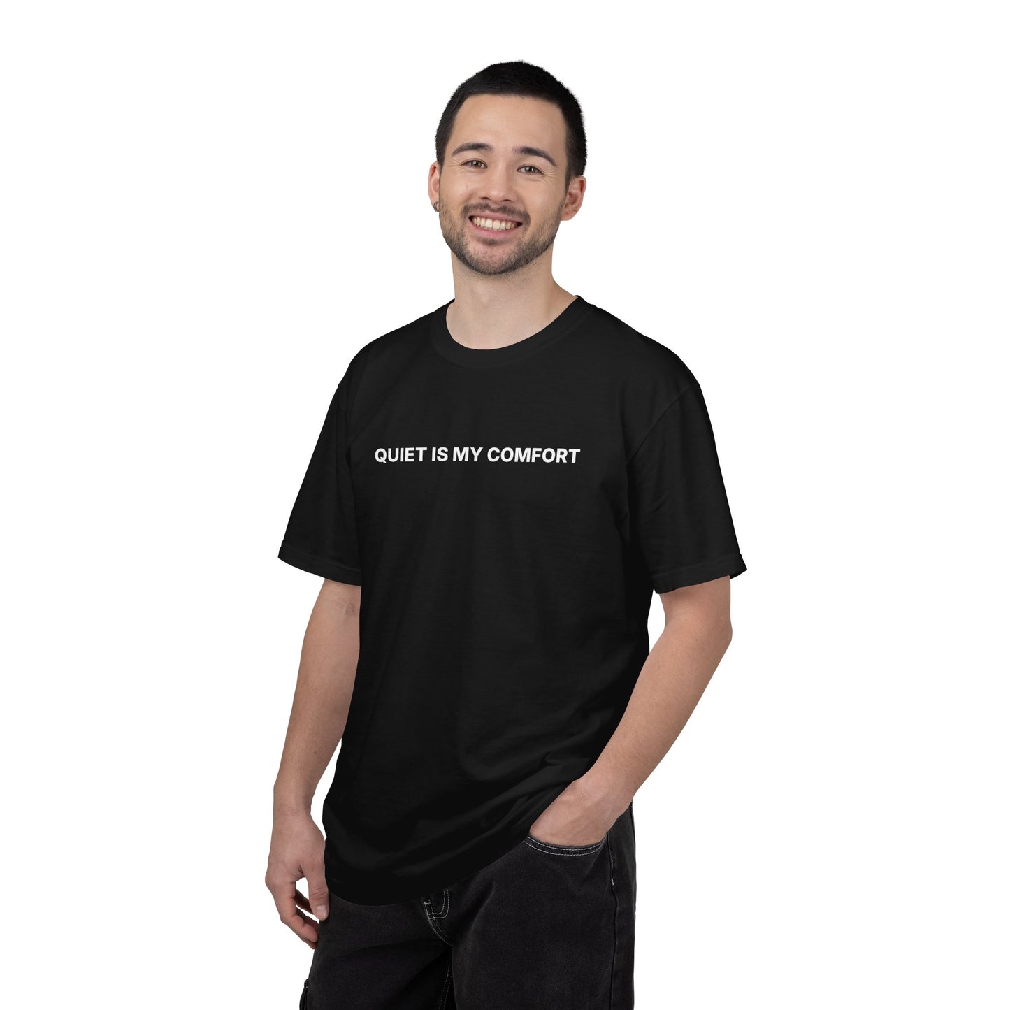 Quiet Is My Comfort — Minimalist Graphic T-Shirt (“LOUD MINDS DON’T LIVE HERE”)
