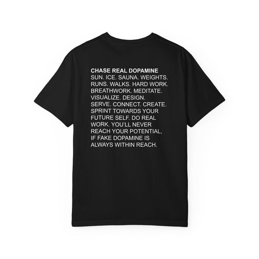 Chase Real Dopamine T-Shirt — Motivational Fitness Tee (Back-Print)